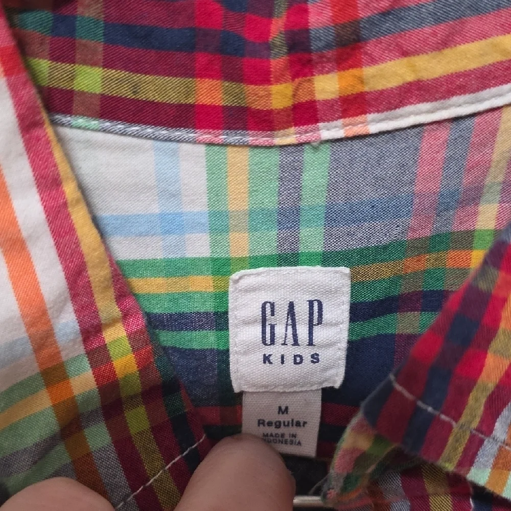 GAP Vibrant Plaid Button-Down Shirt